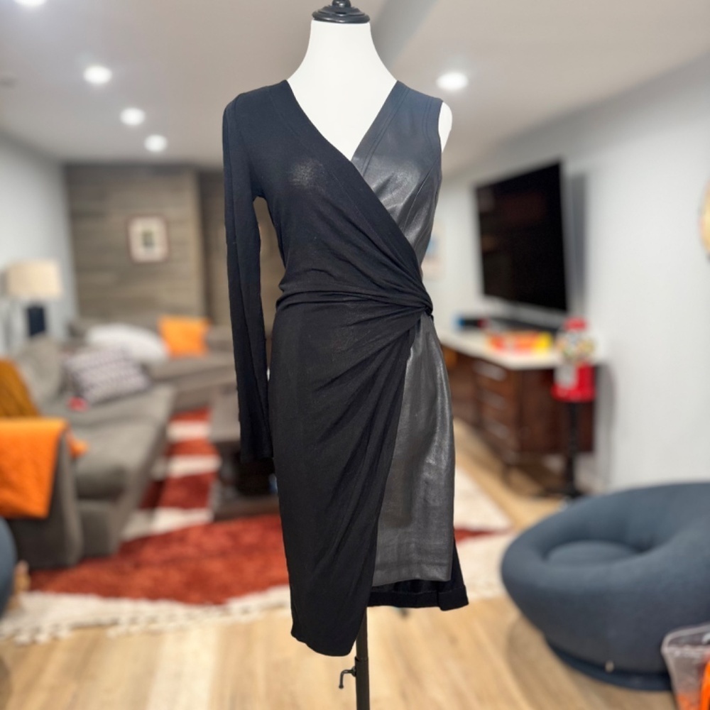 BCBG Asymmetrical Jersey Dress SMALL